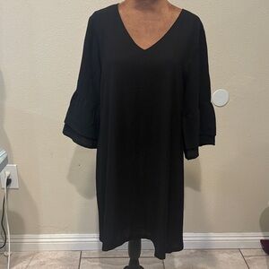 Elegant Black V-Neck Dress